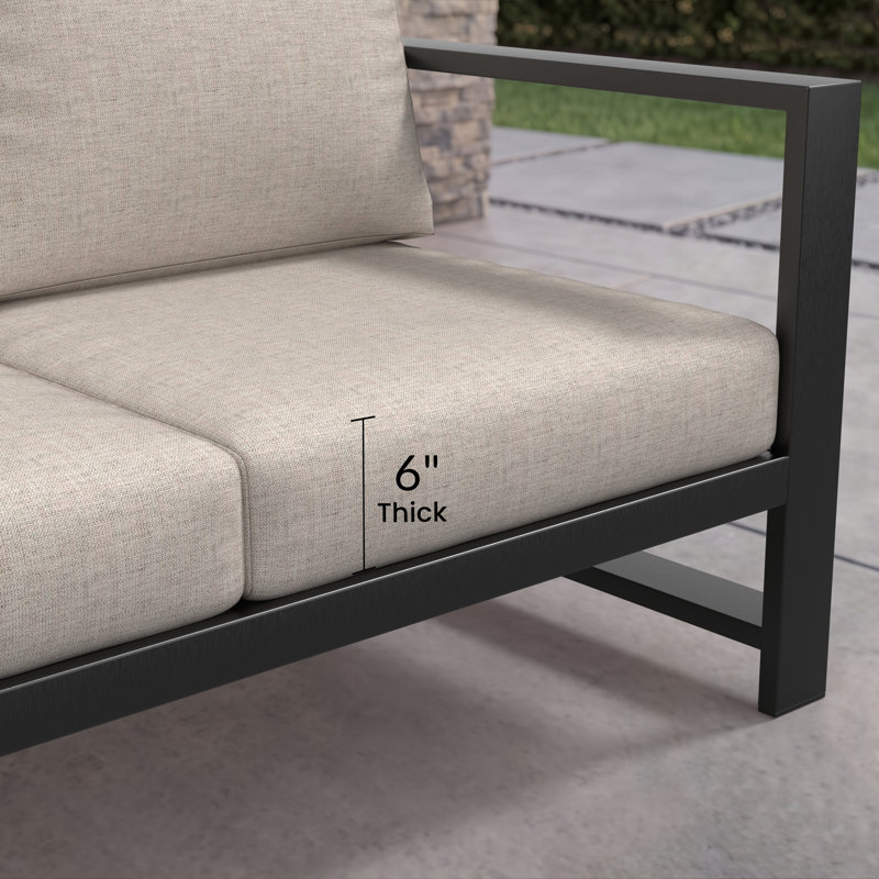 Causeuse d'extérieur Oltjana avec coussins Sunbrella®, Argent coulé