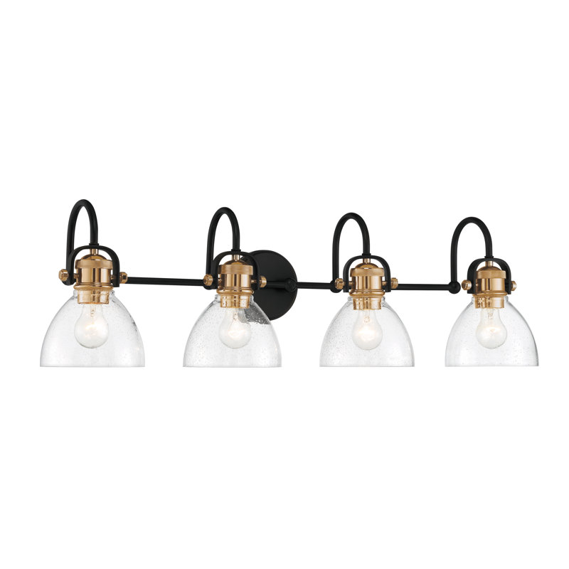 Bijan 4 - Light Dimmable Vanity Light, Black/Gold