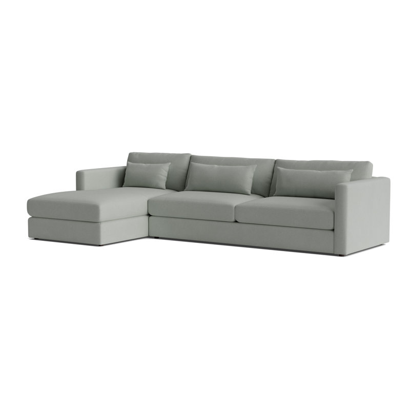 Haywood Left Chaise Sectional, Performance Boucle - Mineral Green