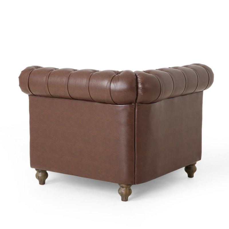 Canapé modulaire Anduin, Simili cuir brun foncé, Symétrique 1