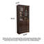 American White Ash Wood With Glass Door Storage Floor-Standing Bookcase