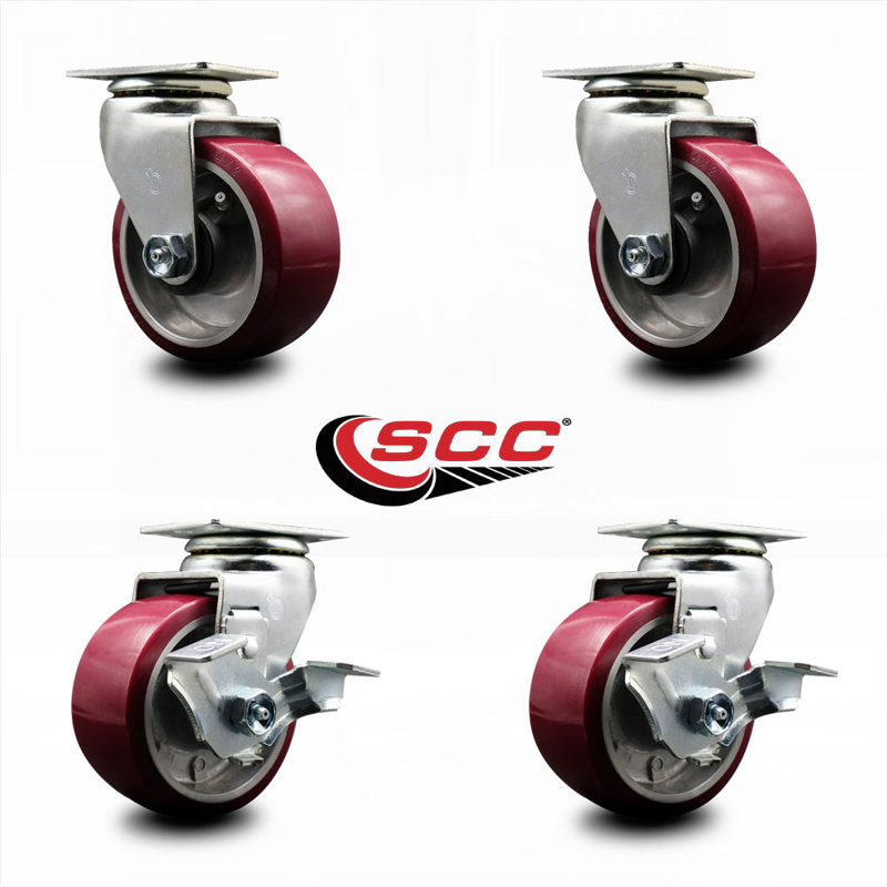 4-Piece Poly and Aluminum Caster Set