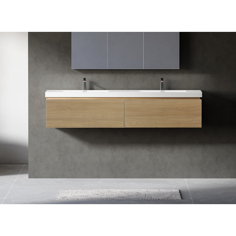 Meuble-lavabo flottant avec lavabo, 71"
