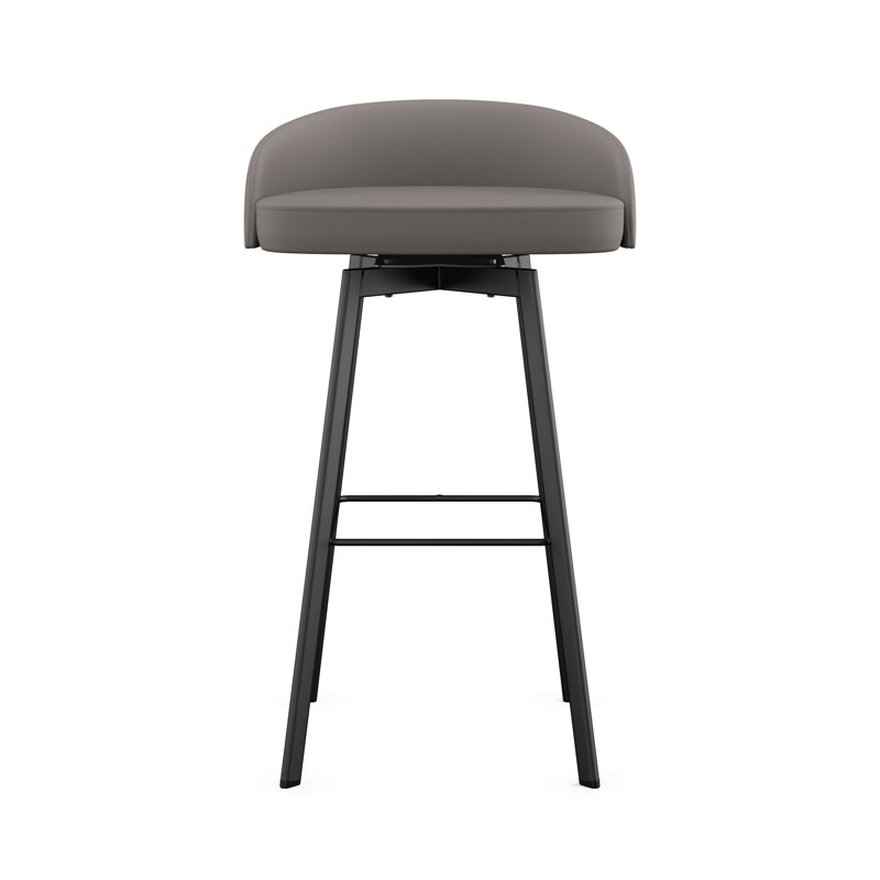 Tabouret de bar et de comptoir pivotant Bethanee, Tabouret de comptoir (siège d'une hauteur de 26 p, Noir, Taupe