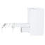 Lit simple en blanc avec tablettes et garde-robe - option de conception stable et fonctionnelle compacte