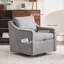 Fauteuil d'appoint pivotant à 360 ° en tissu avec un coussin décoratif, des accoudoirs et un dossier haut pour un salon confortable-1199140031