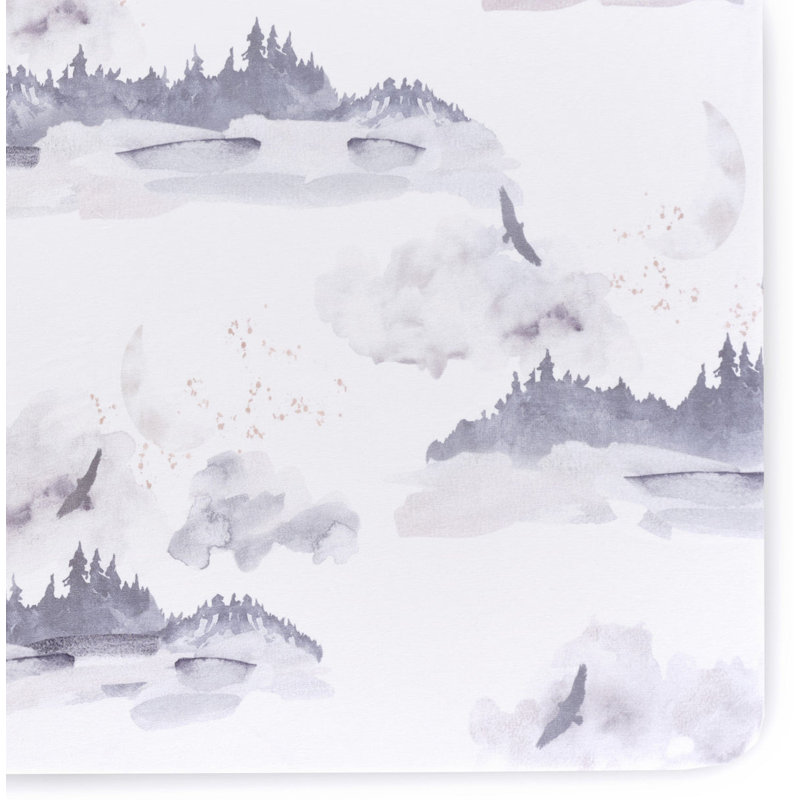 Misty Mountain - Turkish Cotton Jersey, 300 Thread Count, Standard Fitted Crib Sheet