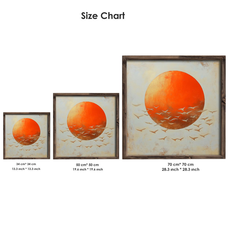 Decorative Framed MDF Painting, 13.39" H x 13.39" W