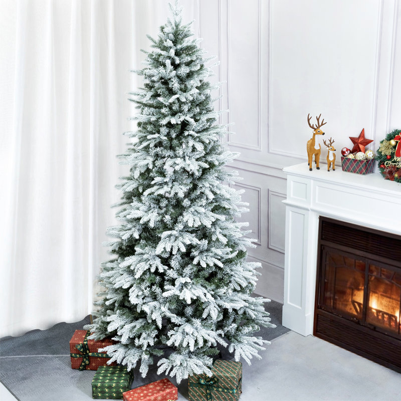 Pine Flocked Christmas Tree, 6'
