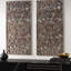 2 décorations murales murales - Fleur de lotus en bois vieilli couleur bronze d'intérieur l 15,75 "x H 31,5" P 0,59 "