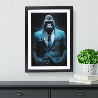 Gorilla in a Suit Painting No.7 - Framed Print