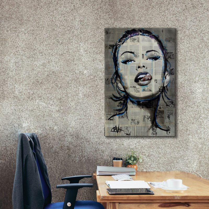 «Cheeky» par Loui Jover, art mural sur toile, H 40 po x l 26 po x P 1,5 po