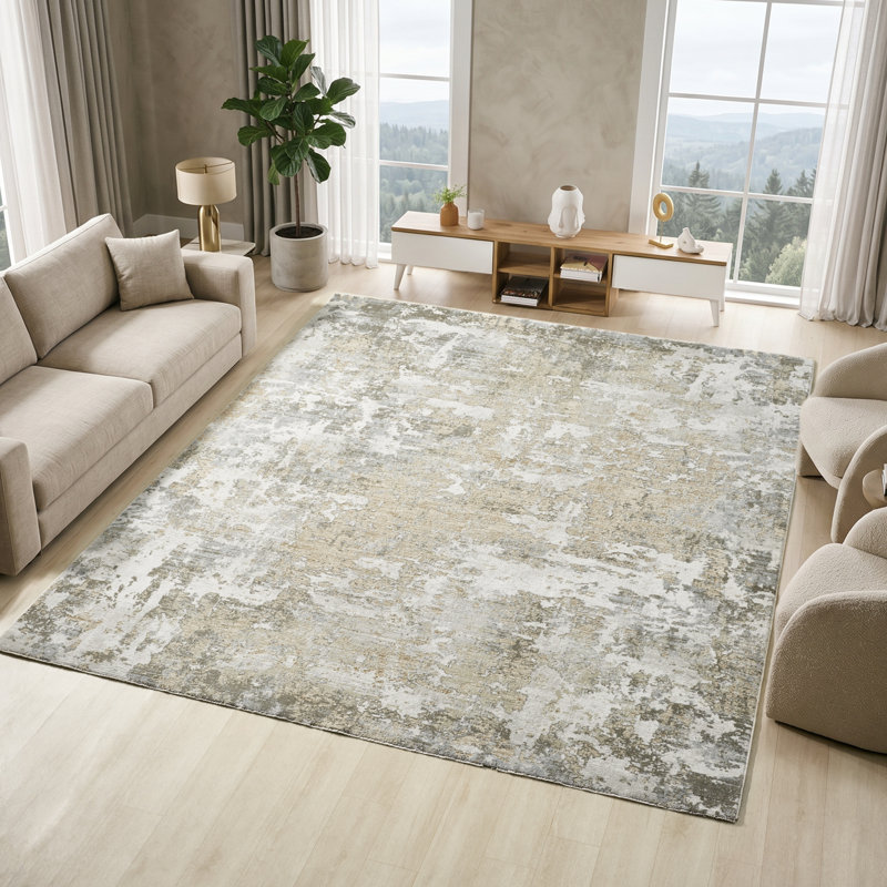 Tapis délavé à motif de pierre Djerf, Runner 2'6" x 8'