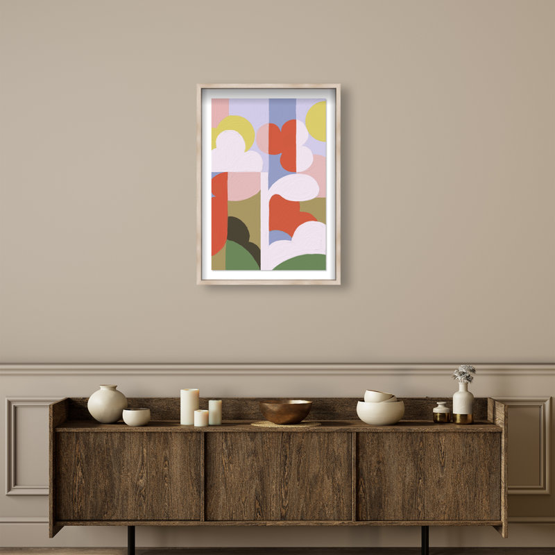 Cloud Pop Framed Graphic Art, 25.5"H x 37.5"W, Natural Oak Shadowbox