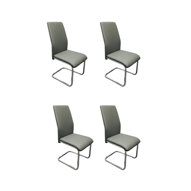 Ensemble de 4 chaises d'appoint en métal Oetterer, Gris