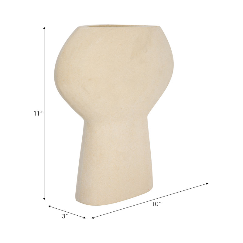 Harmony Handmade Stoneware Table Vase, 11" H x 10" W x 3" D