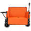 Chariot pliant 3 en 1 avec banquette et plateau de table rabattable à l'arrière - capacité de 500 lb, pneus de plage 9 po x 4 po pour le camping, orange-123115810