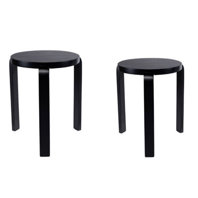 Tabouret empilable Mata, ensemble de 2, vert mousse moderne espagnol