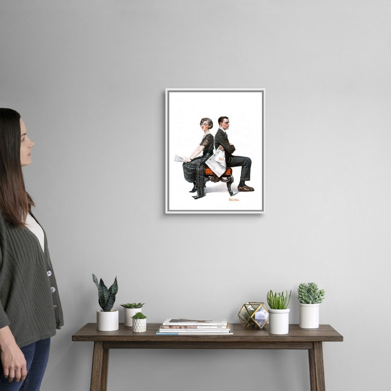 Art mural sur toile Norman Rockwell, H 22 po x l 18 po x P 1,75 po, Cadre flottant blanc