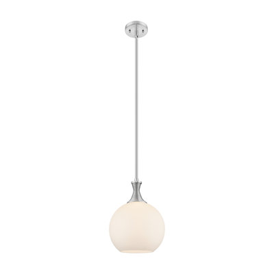 Downtown Urban - Wolford - 1 Light 12" Metal Detailed Stem Hung Mini Pendant - Satin Nickel Finish - Clear Shade