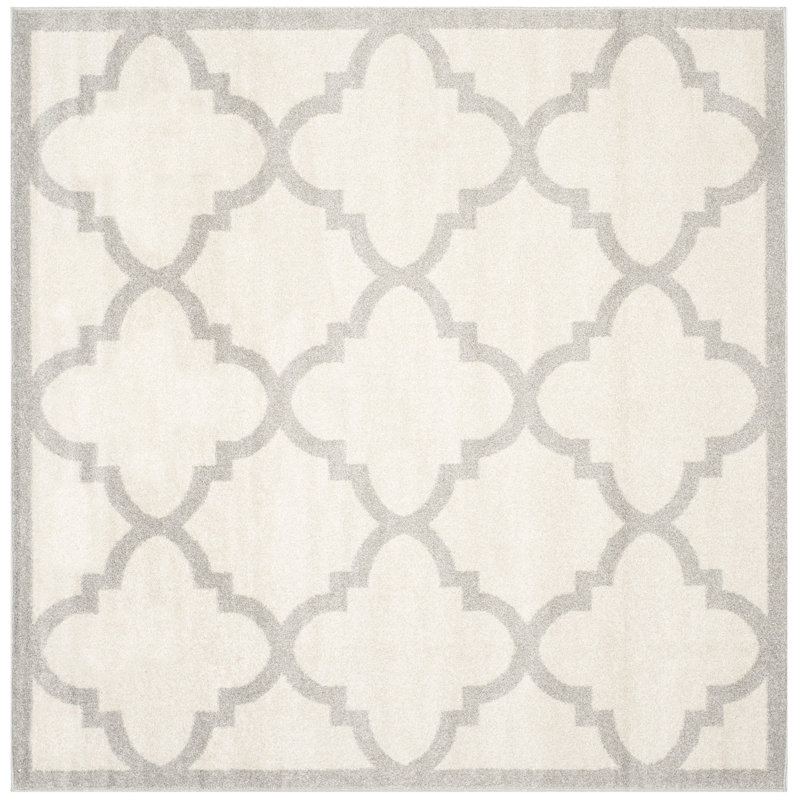 Ammundsen Geometric Beige/Grey Area Rug, Square 9'