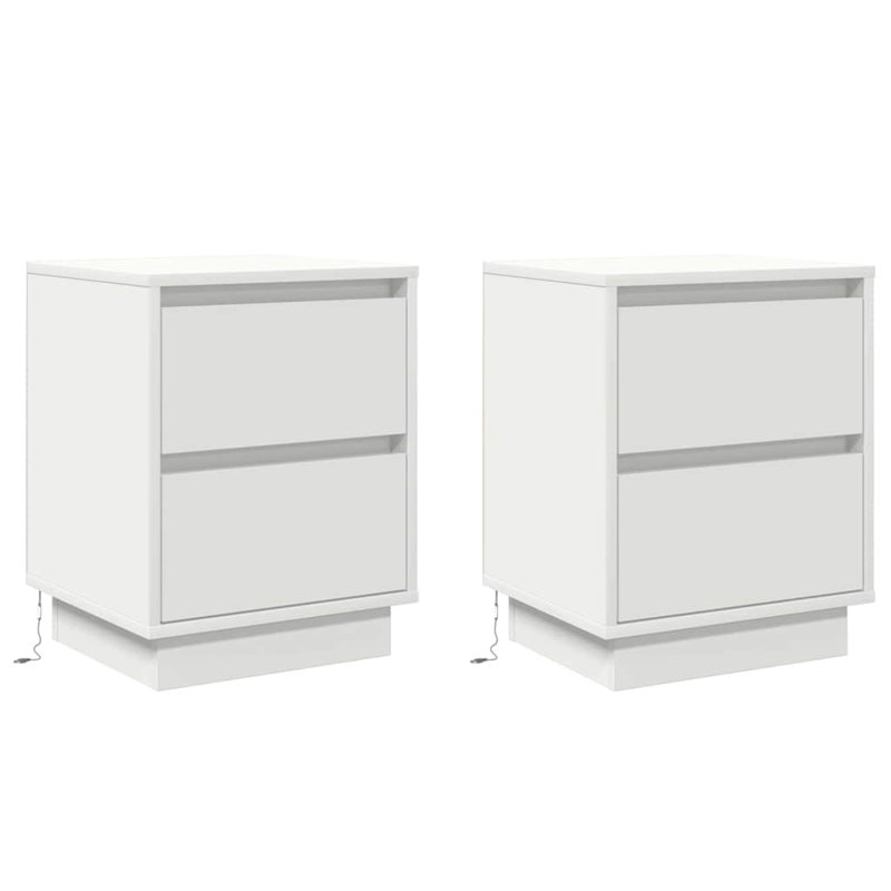 Bedside Cabinet With Drawer 2 Pcs 39 X 34.5 X 50 Cm, White