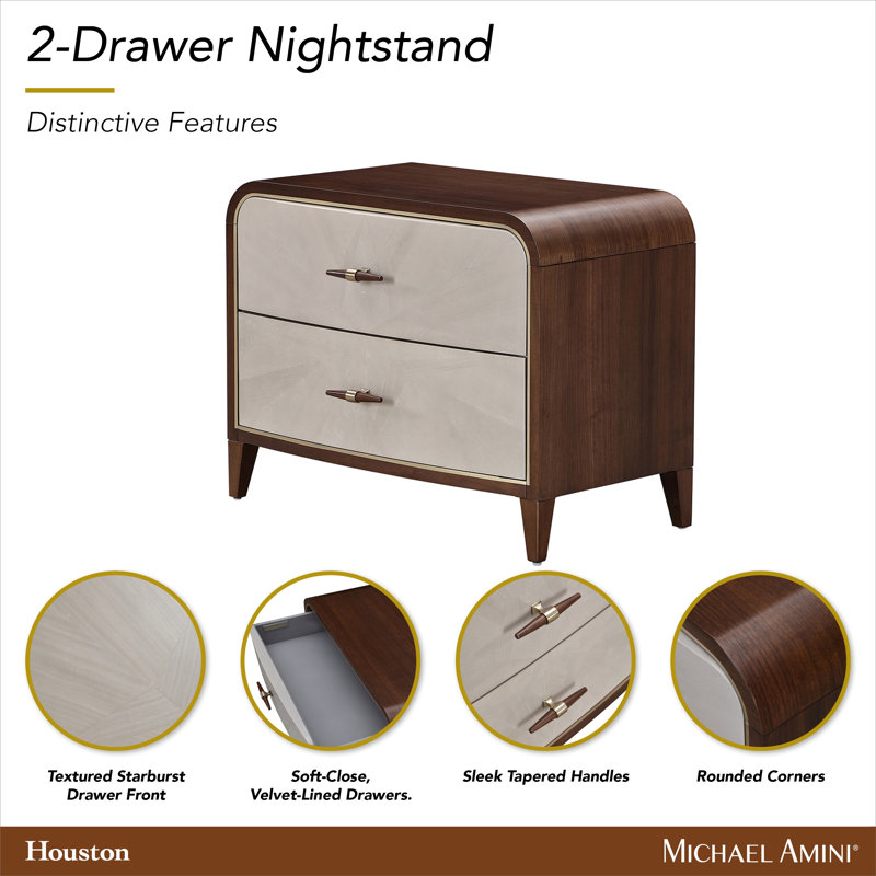 Houston Large Nightstand - Walnut