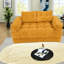 Canapés compacts multifonctionnels, causeuse convertible deux places en velours côtelé de 130 cm (51,18 po), orange-275563677