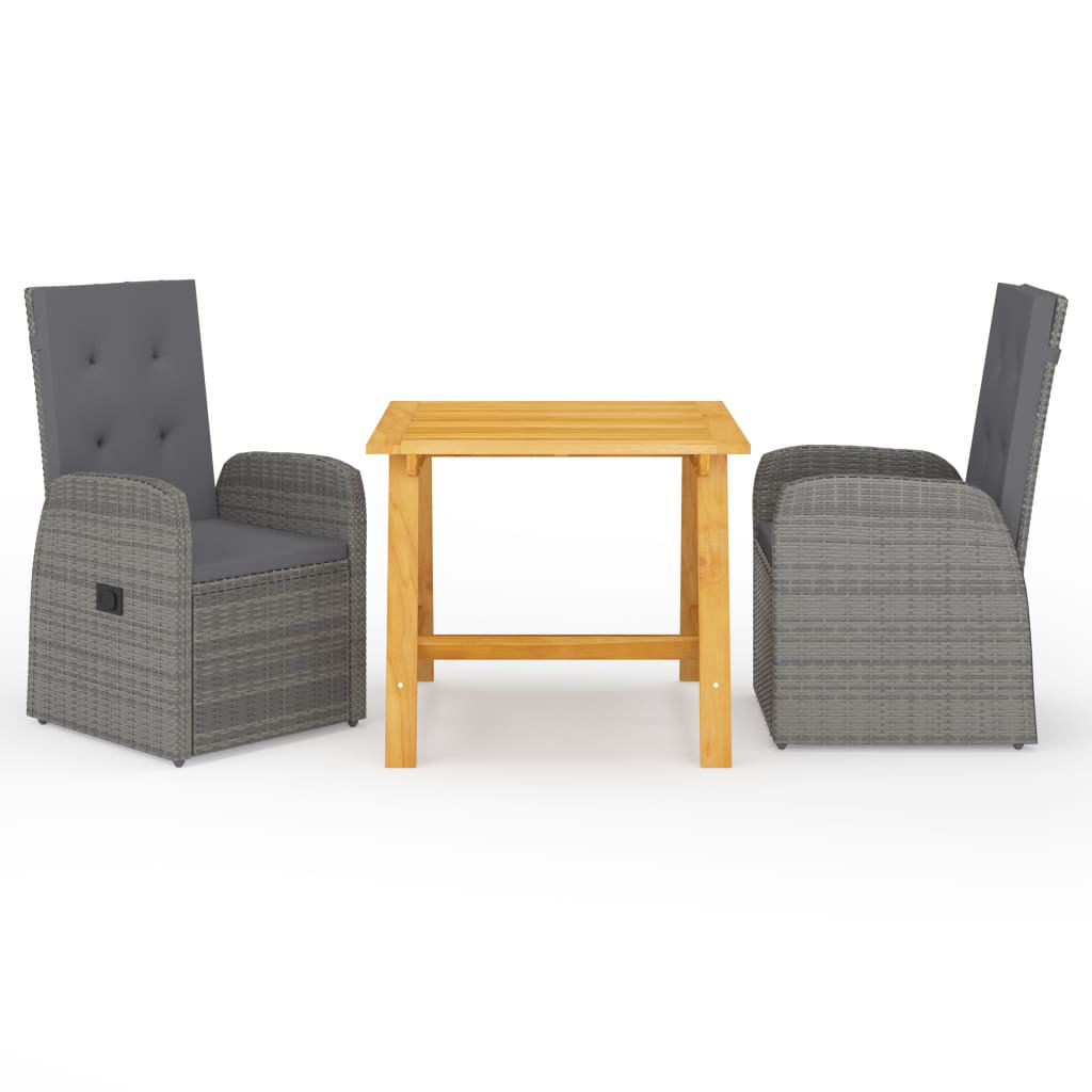 2 - Person Wicker Patio Dining Set with Square Table , Cushions Included