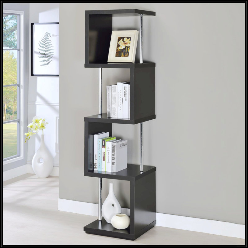 4-Tier Bookcase, Black/Chrome