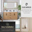 Anais 60" Double Bathroom Vanity with Grain White Engineered Stone Countertop with Mirror