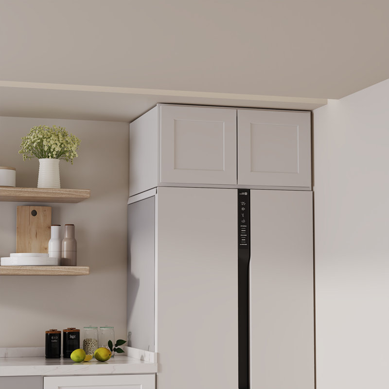 HOMEIBRO Meuble mural standard Shaker en contreplaqué, prêt à assembler, 76 cm (L) x 61 cm (P) x 38 cm (H), couleur gris tourterelle