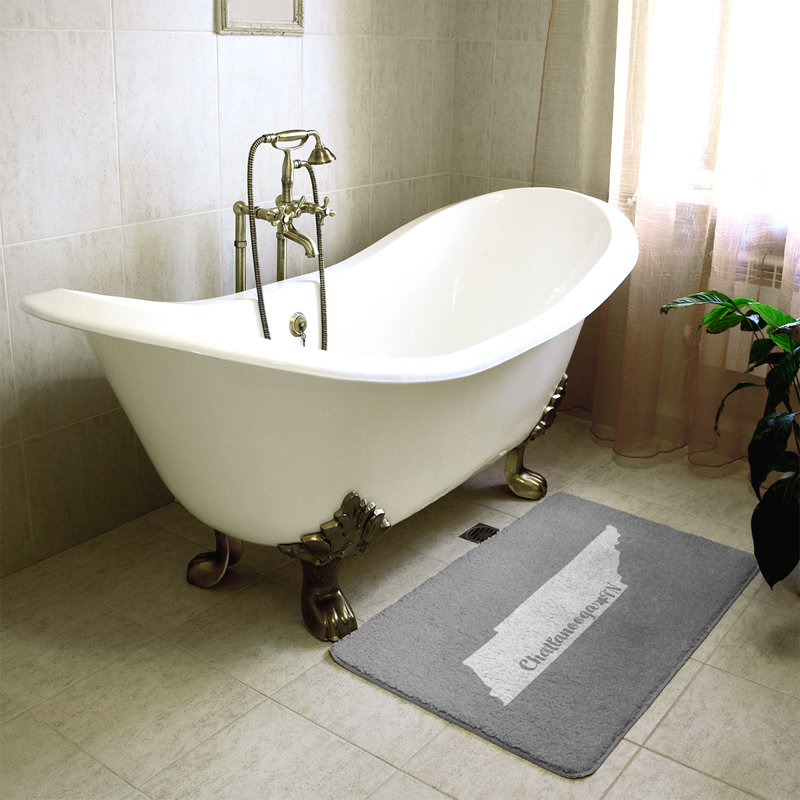 Tapis pour salle de bain en microfibre rectangulaire antidérapant antidérapant, L 21 po x L 34 po, Noir