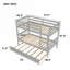 Lit superposé convertible simple au-dessus de simple Neutre gris, lit en bois d'hévéa massif avec gigogne et échelle-234595233