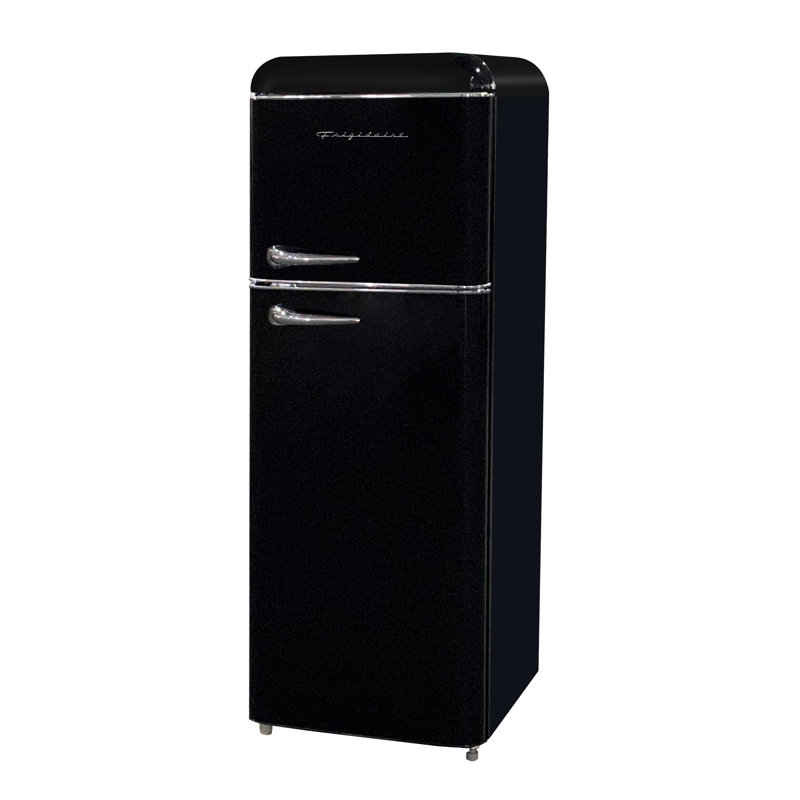 Frigidaire 7.5 Cu. Ft. Retro Refrigerator, Apartment Size Upright Fridge Freezer Combo, Black