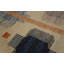 Tapis unique en laine noué à la main brun / bleu marine / rose de 9 pi x 12 pi