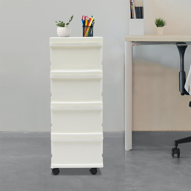 Commode de rangement 4 tiroirs Madalina, Blanc