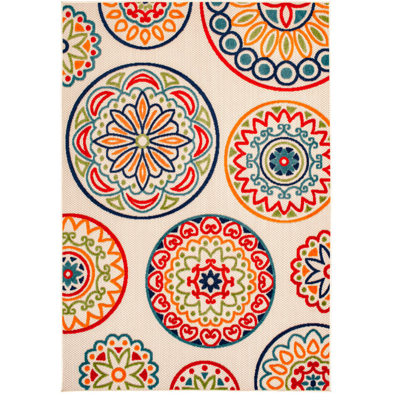 Forbis Geometric Indoor / Outdoor Rug, Rectangle 2'2" x 3'