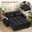 Canapé-lit futon convertible de 65 po de largeur avec canapé-lit, table d'appoint, ports USB et accoudoirs de rangement de type C-1755225242