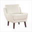 Fauteuil d'appoint beige contemporain avec revêtement en chenille, structure en contreplaqué, pieds en bois massif, coussins réversibles, housses amovibles, rembourrage en mousse haute densité pour un espace confortable.
