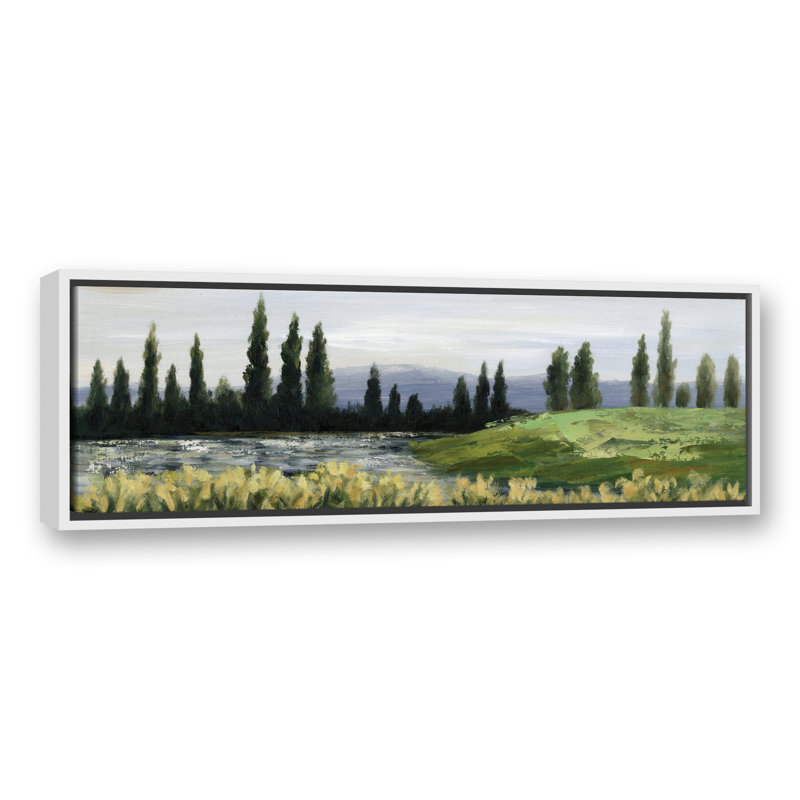 Rolling Hills - Peinture sur toile, H 13,75 po x l 37,75 po x P 1,75 po, Toile à cadre flottant blanc