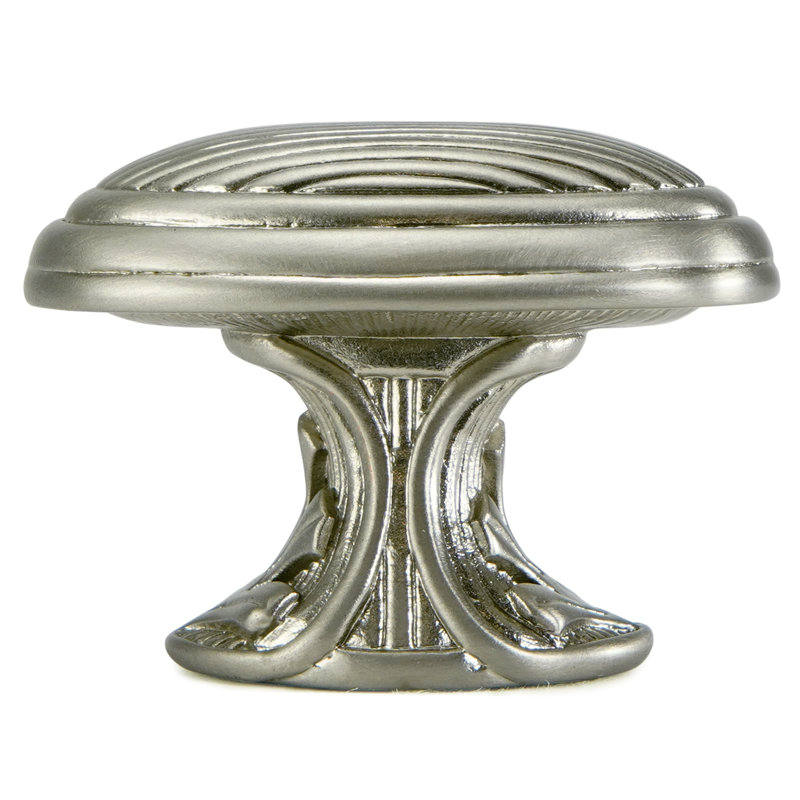 CAMBRIDGE KNOB IN PLATE, Satin Nickel 