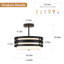 Luminaire suspendu 3 lumières avec abat-jour tambour 3 lumières 12,6 po