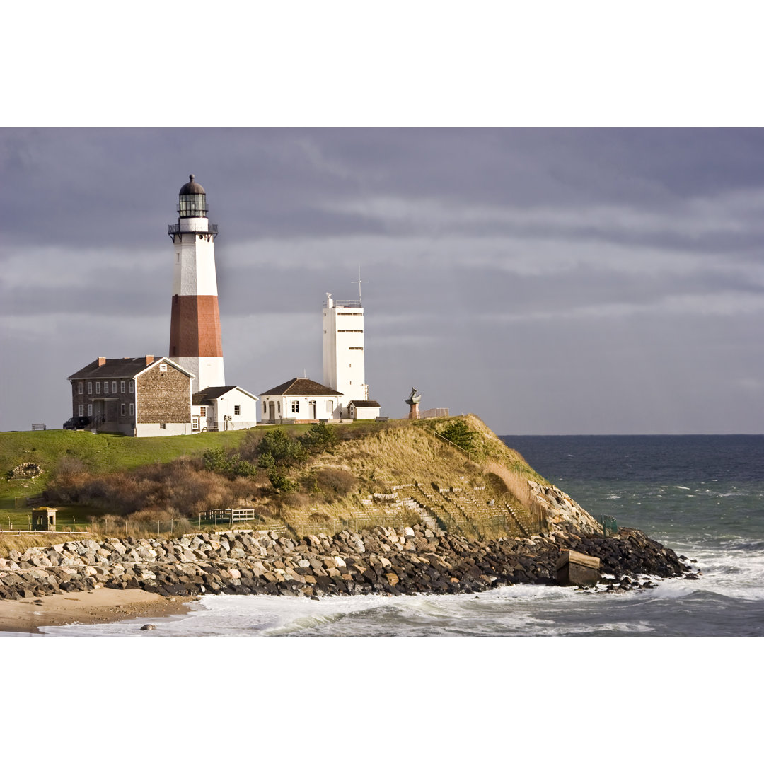 Montauk Point Lighthouse by Mikerega - Wrapped Canvas Print