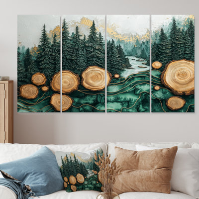 «Emerald Reflections of the Forest Landscape I», art mural forêt - décoration murale traditionnelle