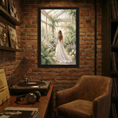 Plantes et fleurs Femme en robe blanche marchant dans le jardin