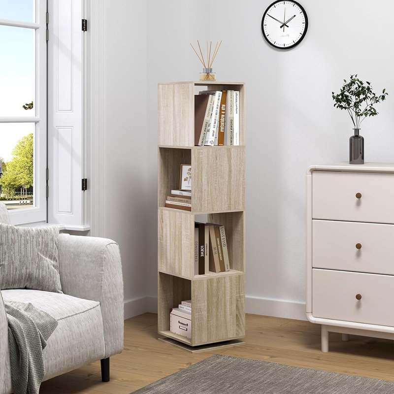 Cedrial 145cm H x 35cm W Cube Bookcase, Light Oak