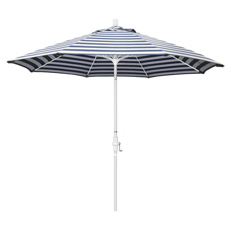 Parasol 9" Market, Rayure Cabana bleu marine / blanche