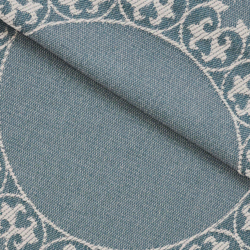 Fifer Lightweight Cotton Blend Oversized Jacquard Farmhouse Mandala Bedspread Set, King, Cerulean Blue