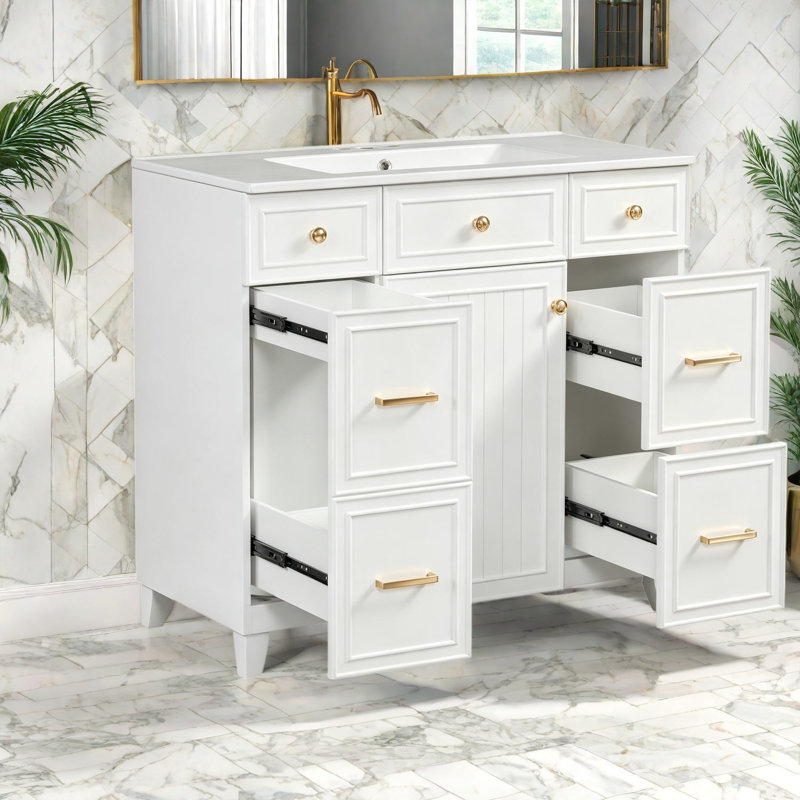 Meuble-lavabo avec 36 salles de bain modernes en bois
